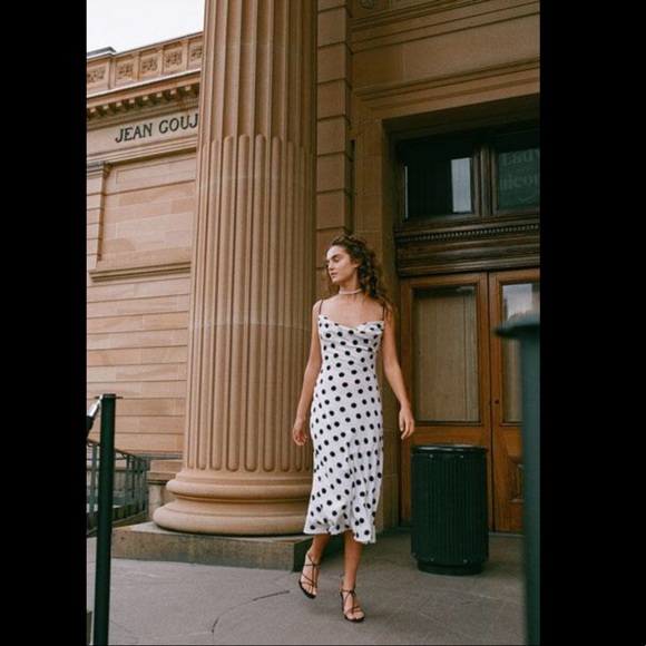 hansen gretel milena silk dress black spot M New - Picture 3 of 8